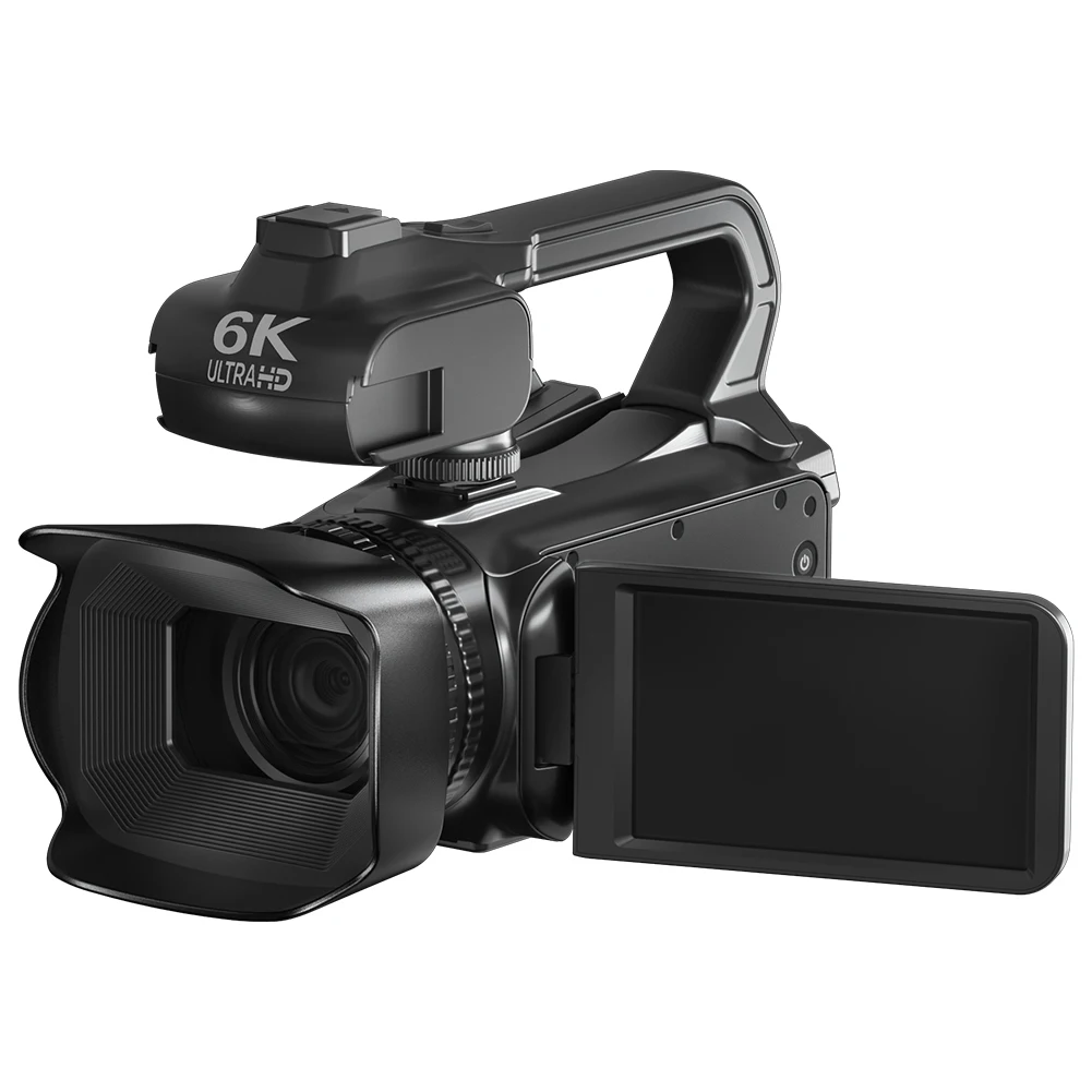 6K Ultra HD Digital Camcorder with 4-Inch Touchscreen, 64MP, WIFI, 18x Zoom, and Night Vision