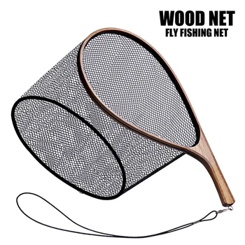 Fishing Net Wooden Handle Large Fly Fishing