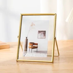 Elegant Gold & Black Metal Photo Frame with Clear Acrylic Surface - 4inch (Golden)