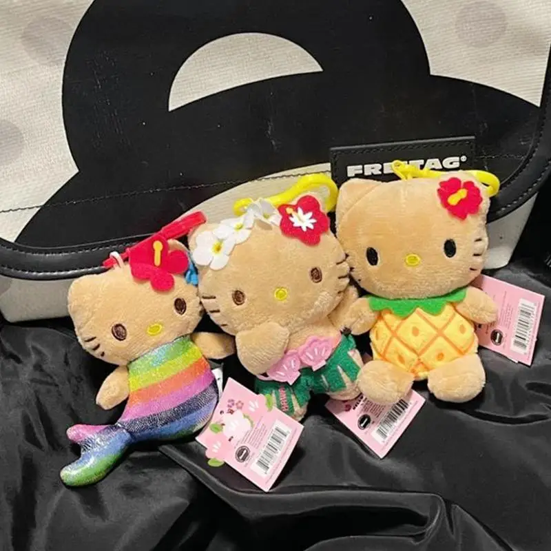 

Hello Kittys Kuromi Guitar Plush Doll Pendant Women Kawaii Kt Cat Y2K Mermaid Bag Pendant Cartoon Pochacco Keychain Girl Gifts