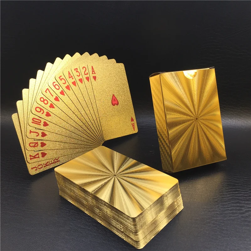 Golden Color Playing Card Game Card Group Waterproof Poker Suit Magic Dmagic Package Board Game Gift Collection Image 2