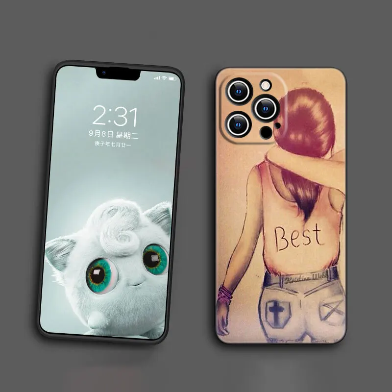cheap iphone 11 cases Best friends Girl Heart Finger Case for Iphone 14 13 12 Mini 11 Pro XS Max 7 8 6 6S Plus XR X SE 2020 2022 5 5S Black Cover phone cases for iphone 11