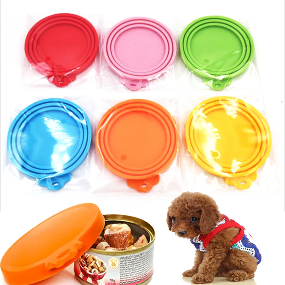 

3 In 1 Reusable Food Storage Keep Fresh Tin Cover Cans Cap Pet Can Box Cover Silicone Can Lid Hot Kitchen Supply Mould Proof
