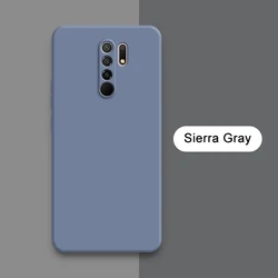 Square Liquid Soft Shockproof Candy Phone Cover for Redmi 9 Power (Sierra Gray)