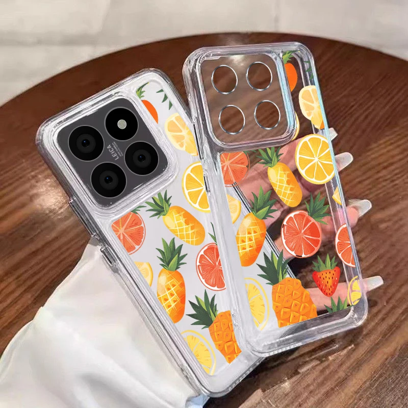 Clear Summer Fruit Design Phone Case Featuring Cherry and Watermelon Accents