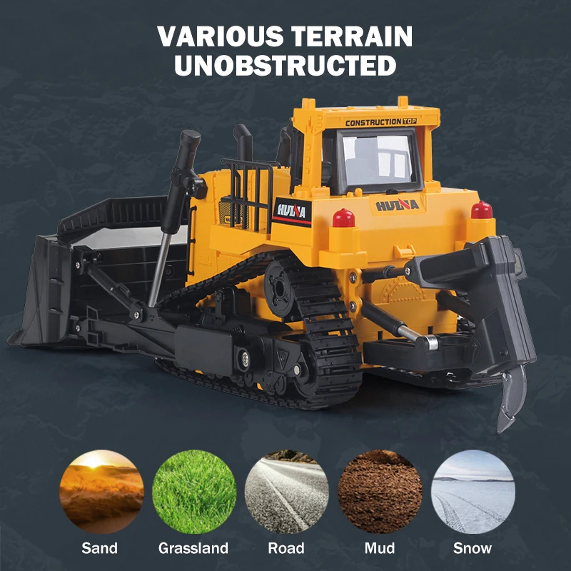 HUINA 554 Car Toys 1:16 RC Truck  Model Remote Controlled Bulldozer Tractor crawler Engineering Car Toys for boys kids Gift 3
