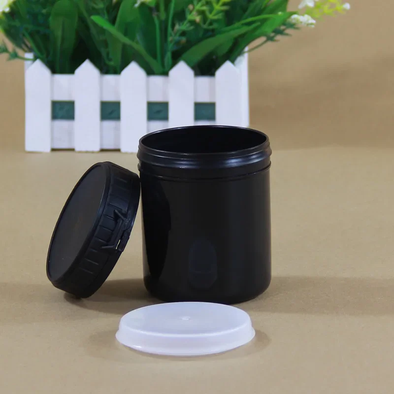 Empty Round Plastic Jar with Inner Lid Food Grade Storage Container Leakproof Liquid Cream Bottle 1PCS 300ml 350ml storage box,storage jar