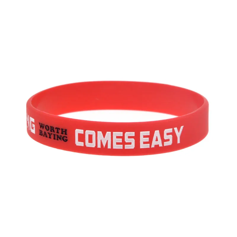 Inspirational Quotes Silicone Bracelet No Gender Wristband Do Not Wish for It Work for It Bangle 5 Colors 1 PC