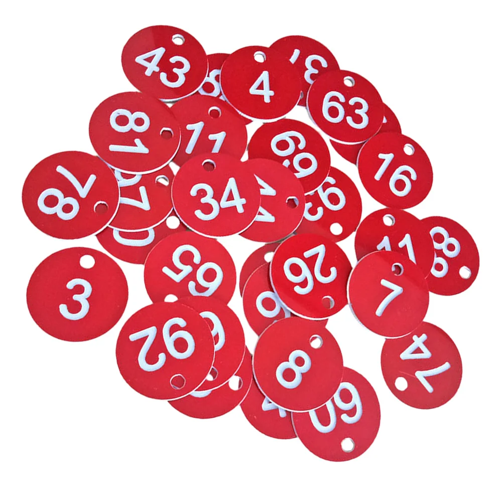

100 Pcs Number Plate Engraved Numbered Tags Plastic Plates Key Car 1-100 Cards Organization