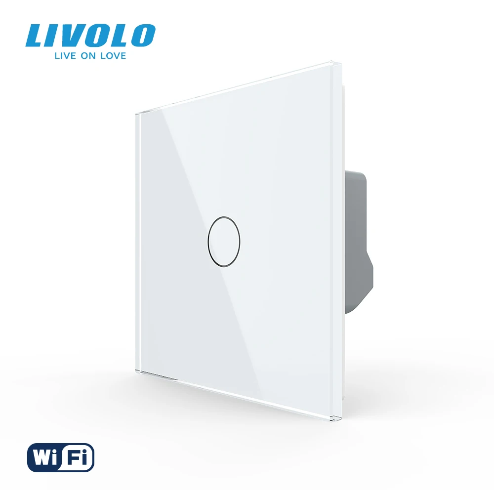 

Livolo WiFi Smart Touch Wall Switch,Glass Panel Light Switch with Single Pole Neutral Wireless,1 Gang 1 Way for APP Control