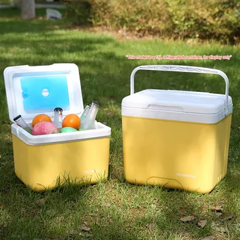 Scatola frigo da campeggio da 6 litri, petto di ghiaccio isolato multiuso, secchiello per il ghiaccio portatile, dispositivo di raffreddamento rigido per esterni per picnic in spiaggia da campeggio