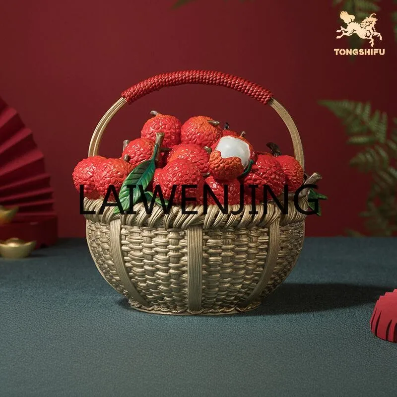 

Медное «бонусное» украшение «личи», медное украшение для гостиной, настольное новоселье в китайском стиле, подарок для украшения дома