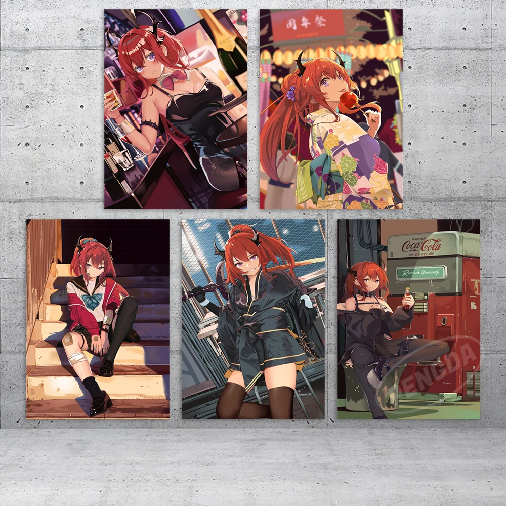 

Canvas Home Decor Arknights Prints Interior Painting Surtr Poster Wall Artwork Anime Modular Pictures Kids Room Halloween Gift