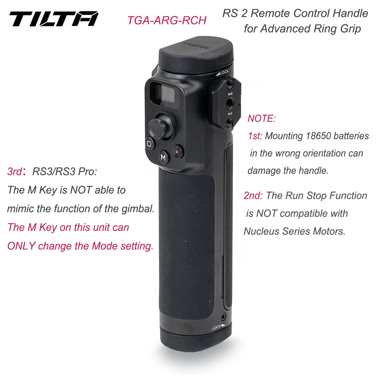 TILTA TGA-ARG-RCH RS 2 Remote Control Handle for Advanced