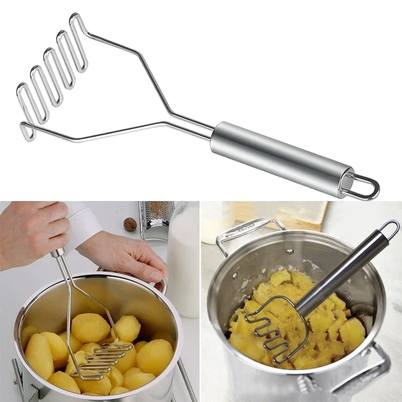 Stainless Steel Potato Masher Ricer Kitchen Gadget Puree Garlic Presser for Vegetable Fruit Press Maker Accessories potato masher