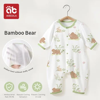 AIBEDILA 신생아 여아 통풍 점프수트, 얇고 편안한 바디 수트, 원피스 소년 여름 의상