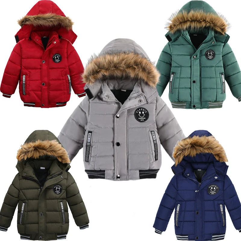 

2023 Children's Winter Down Jacket Hooded Clothing Big Fur Collar Outwear Kids Warm Windbreaker Cute Down Coats Children Clothes