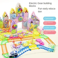 Versatile Electric Rotating Gear Building Block Toys，   Montessori Block Bricks toys  For Children Boys Girl Birthday Gifts