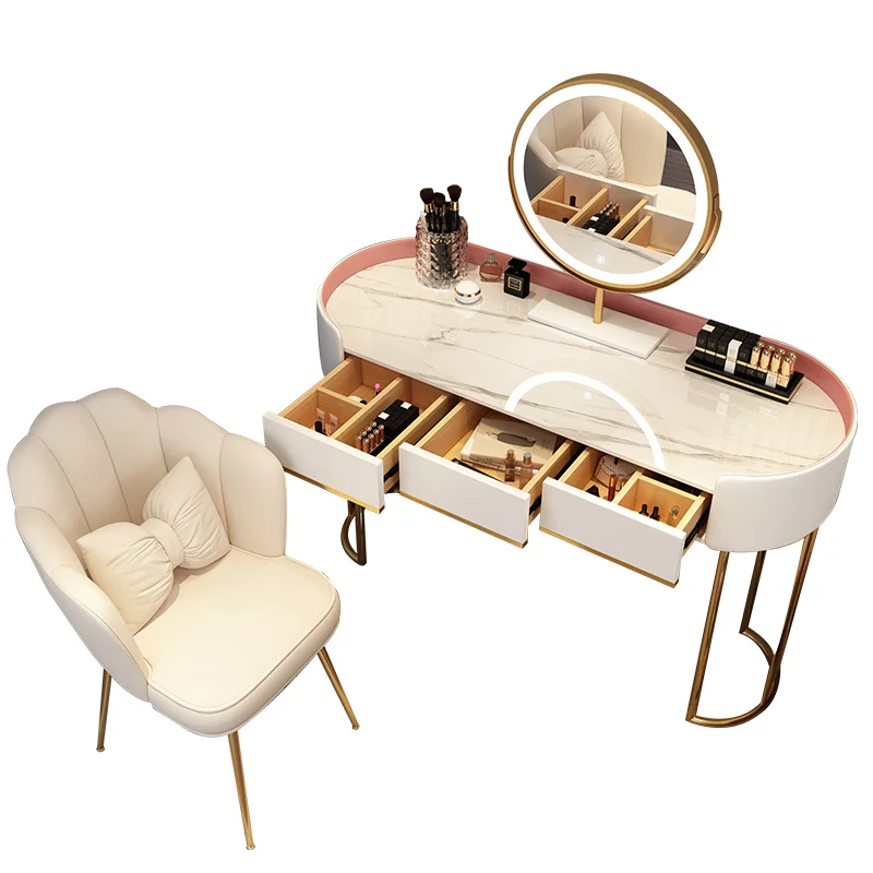 

Nordic luxury dresser bedroom mini minimalist modern small-sized makeup table with lights online celebrity ins dressing table