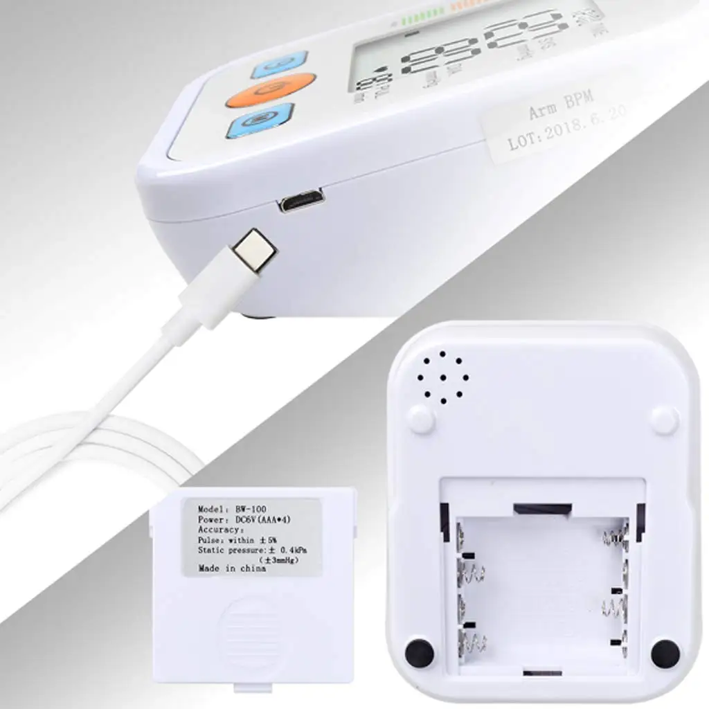 Blood Pressure Monitor Digital Sphygmomanometer Bp Monitors Electronic Tonometer Arm Cuff BPM Tensiometer