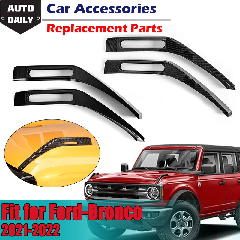 

Car Front Engine Hood Hinge Trail Sights Release Handle Cover Hook Trim Sticker Exterior Fit For Ford Bronco 2021-22 2/4 Door