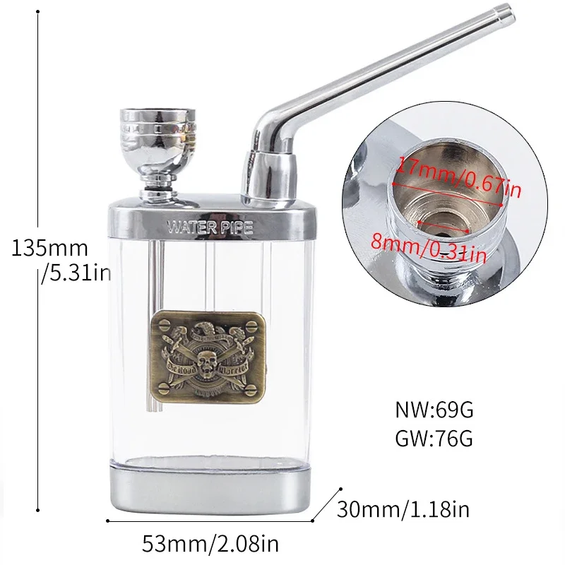 Tar Filtration water Smoke Pipe Microfilter Portable Tobacco Pipe Creative Circulation Cigarette filter Smoking Tool