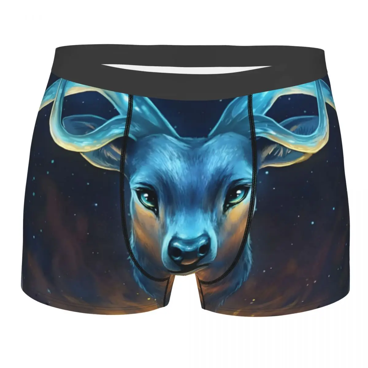 Deer Space Sun Planet Space Galaxy Wolf Mutande Homme Mutandine Intimo Maschile Ventilare