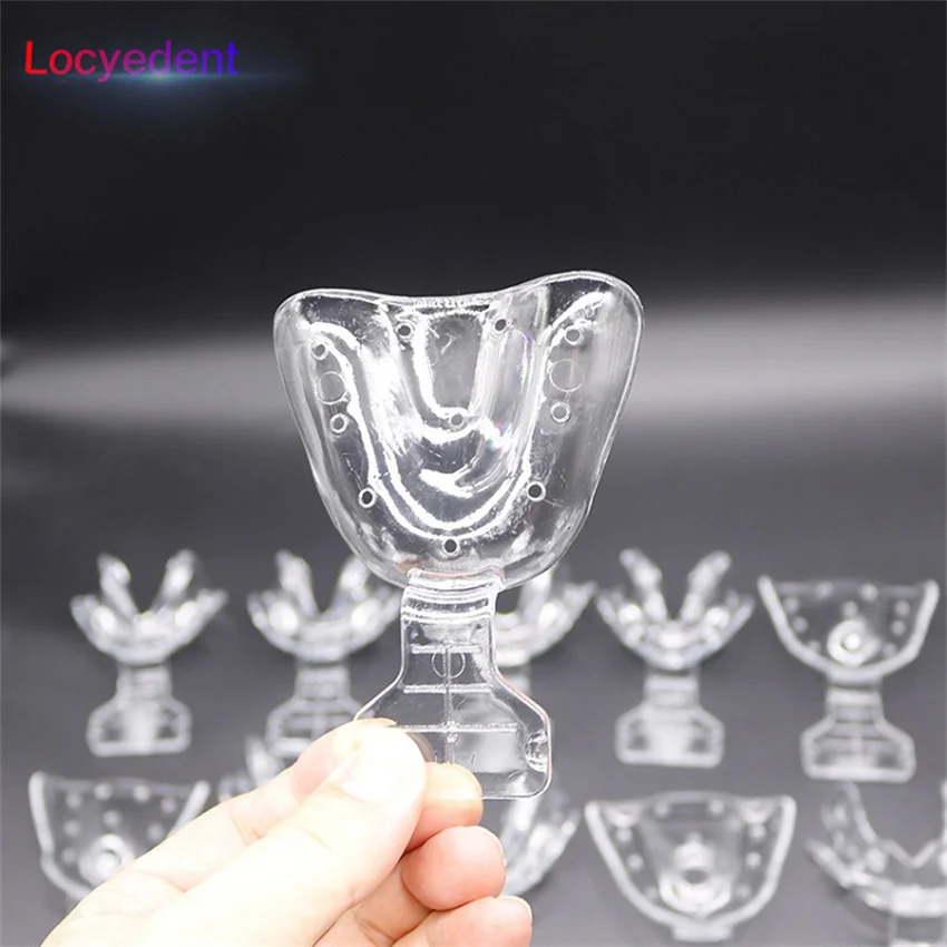 

Dental Edentulous Jaw Impression Trays Full Denture Frame Cut Back Clear