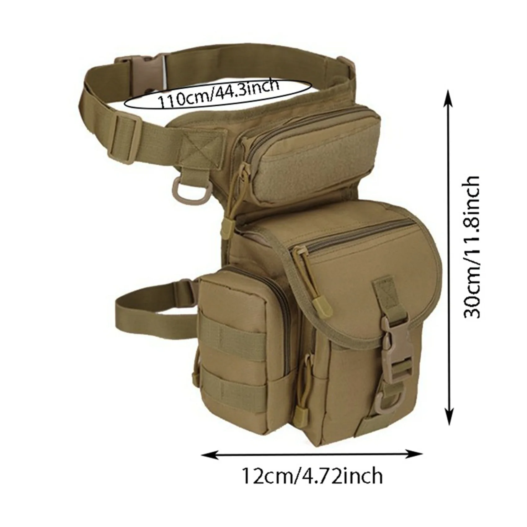 Men's Tactical Drop Leg Bag Multifunctional Waist Pack Adjustable Thigh Belt Hiking  Sports Cycling Waterproof Nylon Camping Bag 6