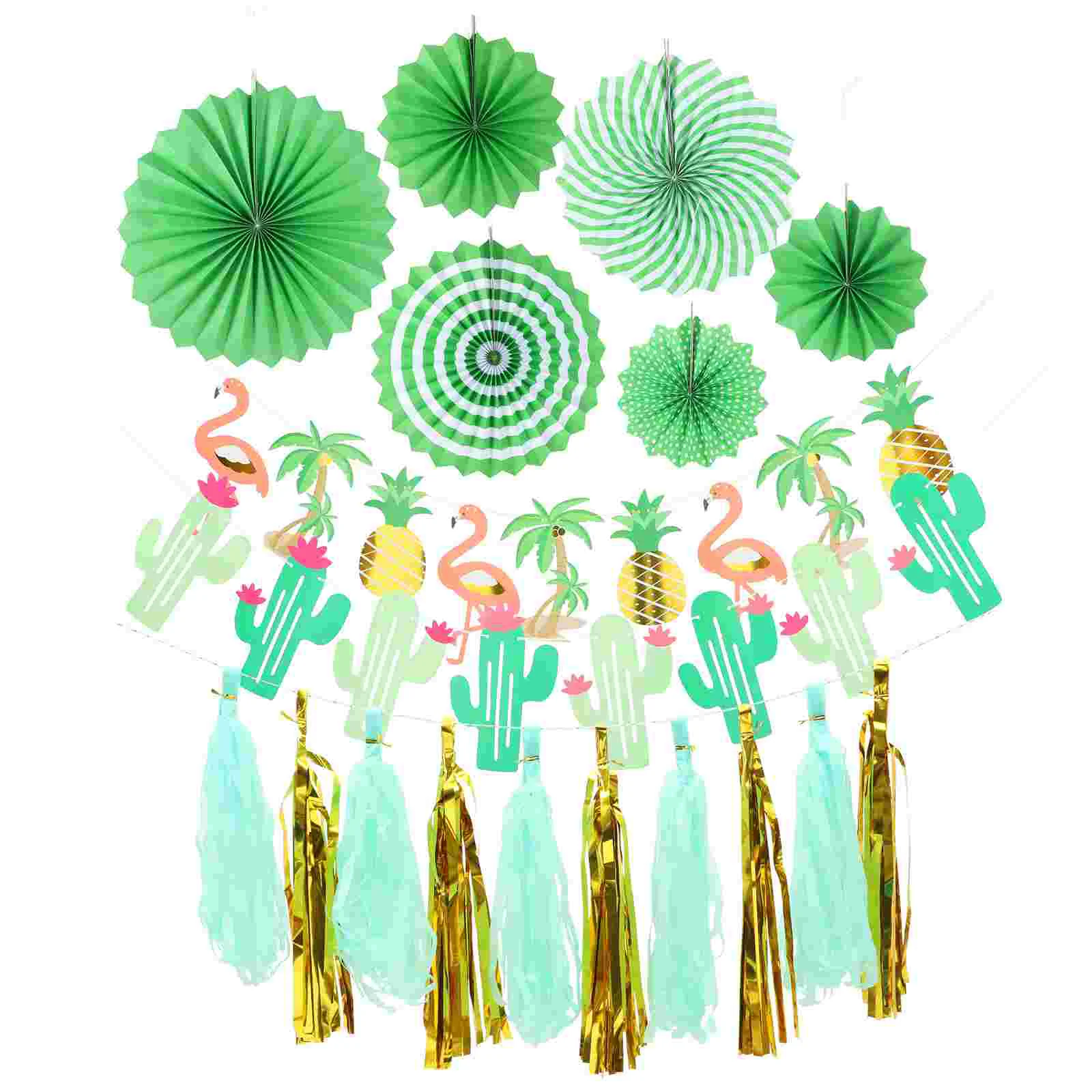 

Flamingo Pineapple Ballons Hawaiian Party Decorations Balloon Theme Paper Themed Fans Favors