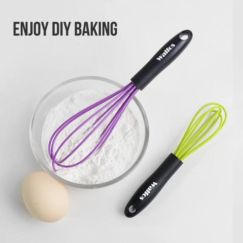 Walfos Mini Manual Egg Beater Manual Food Grade Silicone Egg Beater Handheld Whipped Cream Small Home Baking Tool Kitchen Whisk egg beater