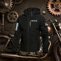 Veste imperméable décontractée pour homme avec logo Allianz 2026 - Veste de cyclisme légère - Veste coupe-vent à capuche style urbain pour la randonnée 2