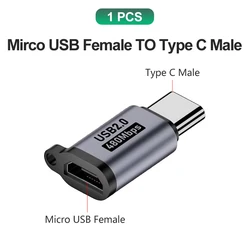 Universal USB to USB - C Adapter - Fast Charging Converter for Smartphones and Devices (1x Micro to Type C)