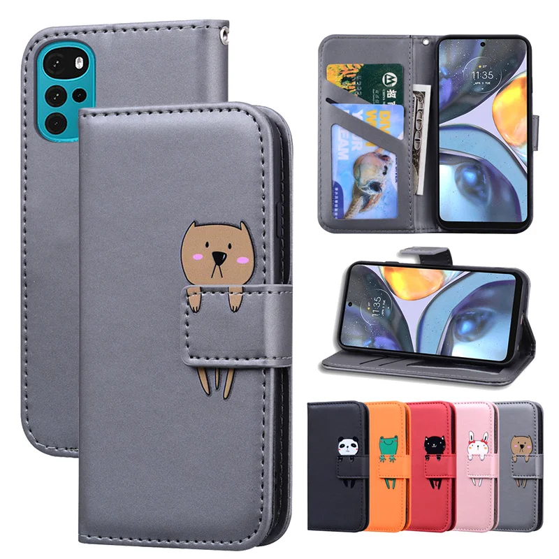 

Wallet Case for Motorola Moto G22 G30 G20 G10 G31 G41 E20 E30 E40 Cartoon Animals PU Leather Card Slots Flip Cover