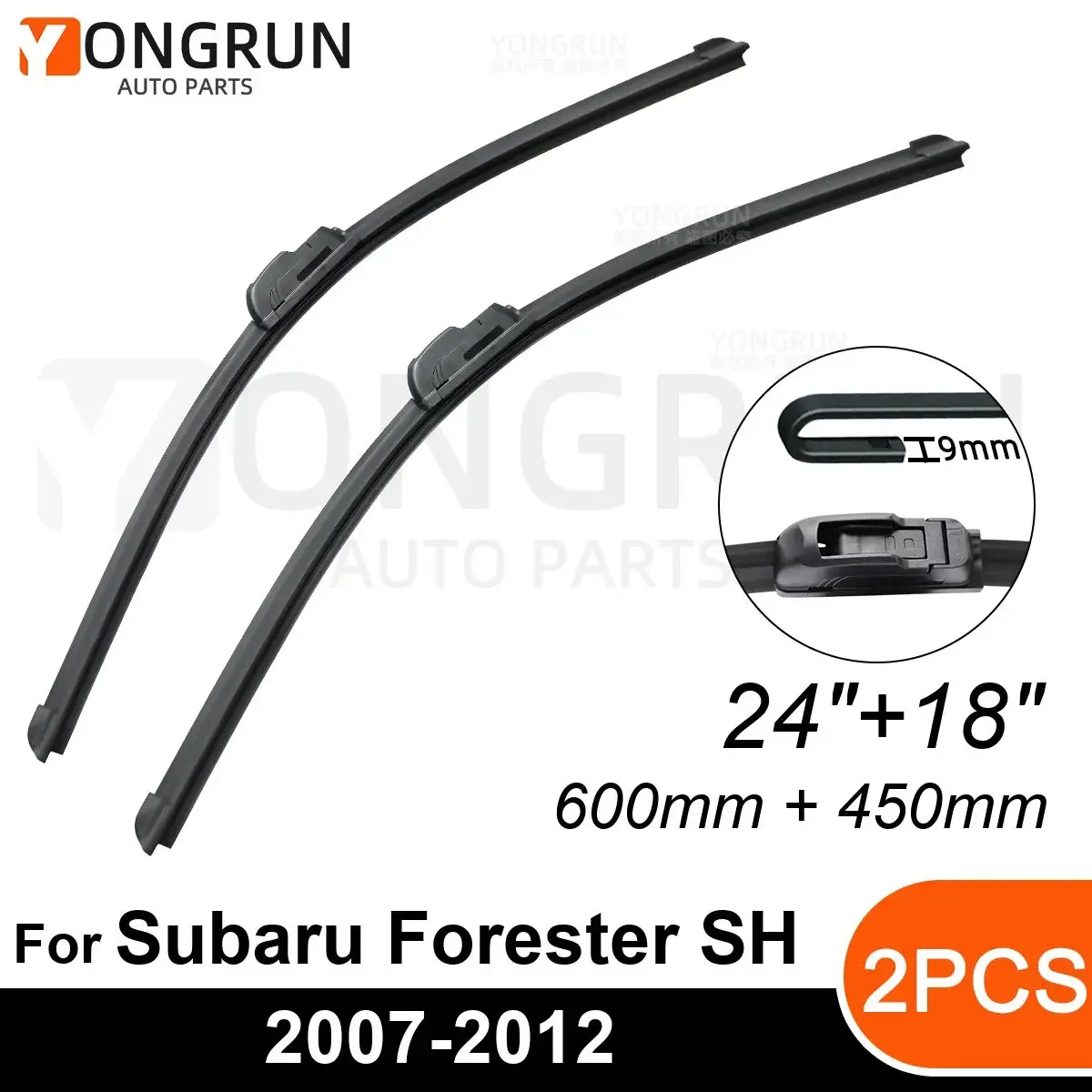 Tergicristalli Anteriori Per Subaru Forester Sh 2007-2012 Spazzola Tergicristallo Gomma 24 "+ 18" Accessori Parabrezza Parabrezza Auto 2009 2010 2011