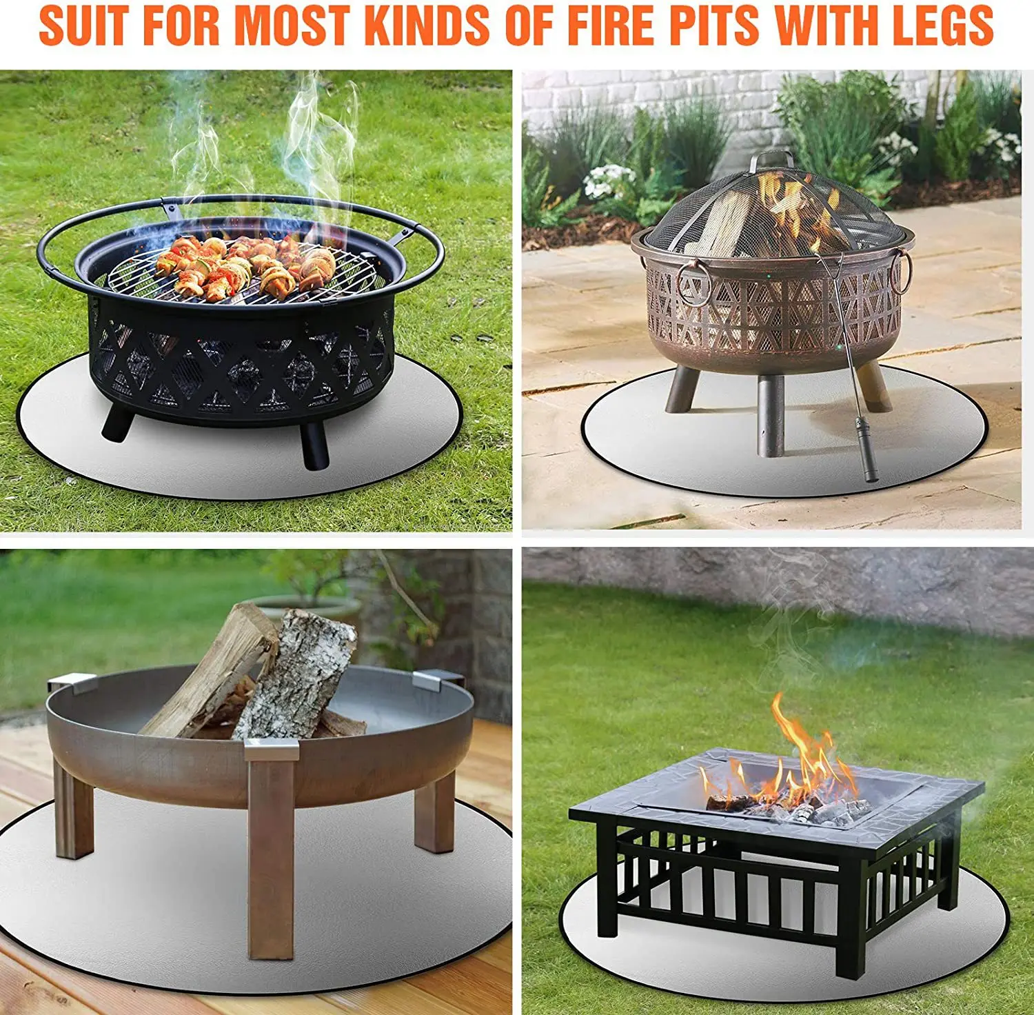 Alfombrilla ignífuga para parrilla de barbacoa, manta ignífuga de fibra de  vidrio para quemador de madera, Picnic al aire libre, aislamiento térmico -  AliExpress, image size:1500x1472