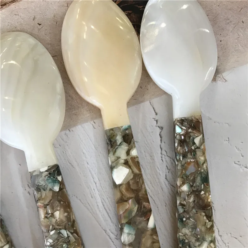 Description Picture 5 of itemShell Spoon Crushed Fork Coffee Ice Cream Cake Shell Fork Caviar Small Spoon Household Fruit Fork Kitchen Supplies