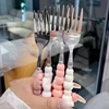Tenedor de acero inoxidable con mango de perla: Elegancia para Postres y Pastas | Emoape