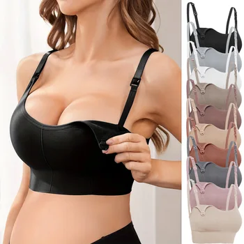 Seamless Nursing Bra for Women – Wirefree Push Up Anti-Drop, One-Piece Maternity Breastfeeding Bra, Pregnancy Comfort