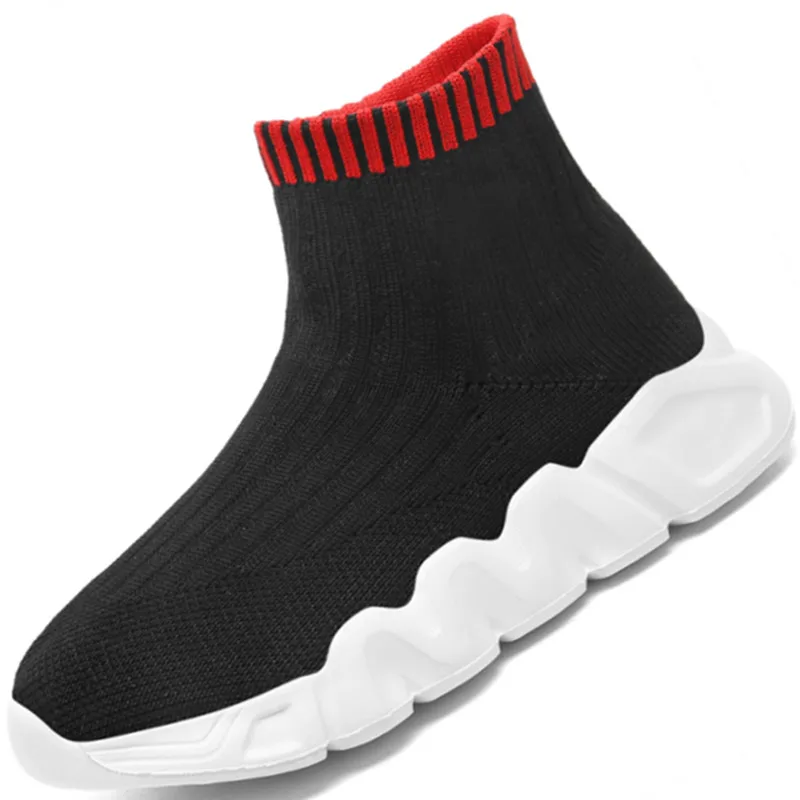 

Baby Girls Boys Sneakers 2022 New Style Kids Sock Shoes White Black Comfortable High Top Children Running Casual Sports Shoes