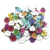 50PCS Mixed Apples Ladybug Buttons Wood 2 Holes Painted Ladybirds Cartoon Button Embellishments Scrapbooking Wooden Buttons 5