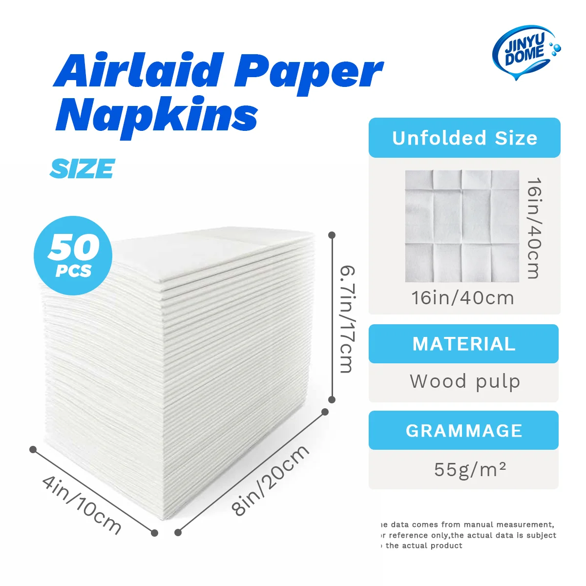 JINYUDOME 25/50Pcs Disposable Linen-Feel Dinner Napkins With Built-in Flatware Pocket,Prefold Cloth Like Paper for Party Wedding