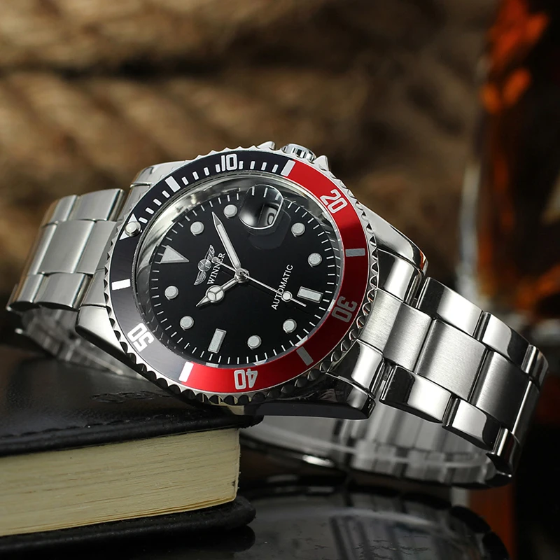 I Migliori Marchi Meccanici Moda Uomo D'Affari Orologio Calendario Cinturino In Acciaio Inossidabile Orologio Da Polso Maschile Scava Fuori Orologi Am