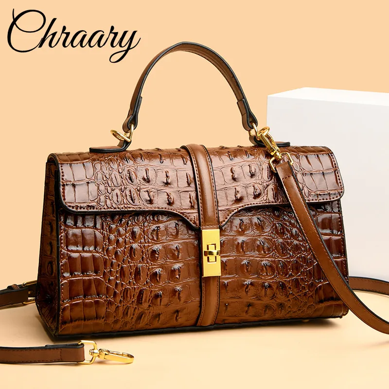 

Luxury Crocodile Pattern Women Handbag Fashion Shoulder Bags Famous Brand Designer Leather Crossbody Bag Ladies Large Hand bags