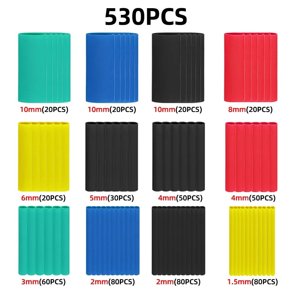 Heat Shrink Tube Kit 530 Pcs EU US 110V 220V