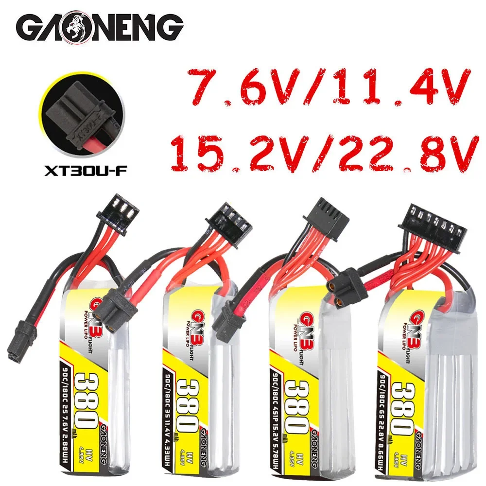 

Original GNB 7.6v 11.4v 15.2v 22.8v 380mAh 90c/180c Lipo Battery For RC Car Boat RC Helicopter Quadcopter FPV Racing Drone Parts