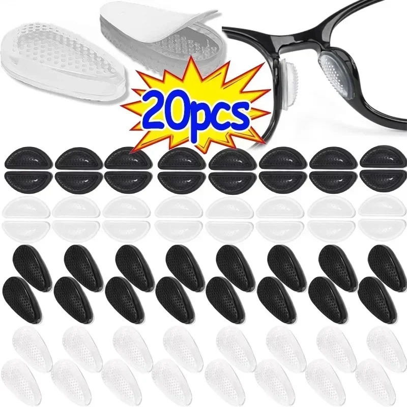Silicone Glasses Nose Pads Soft Non Slip Air Cushion For Holder Transparent Invisible Self Adhesive Sticker Eyewear Accessories