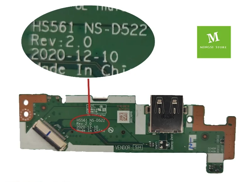 Placa de Botão Usb para Lenov Ideapad 15s Itl Alc Ns-d522 Ns-d472 2023 - Imagem 4