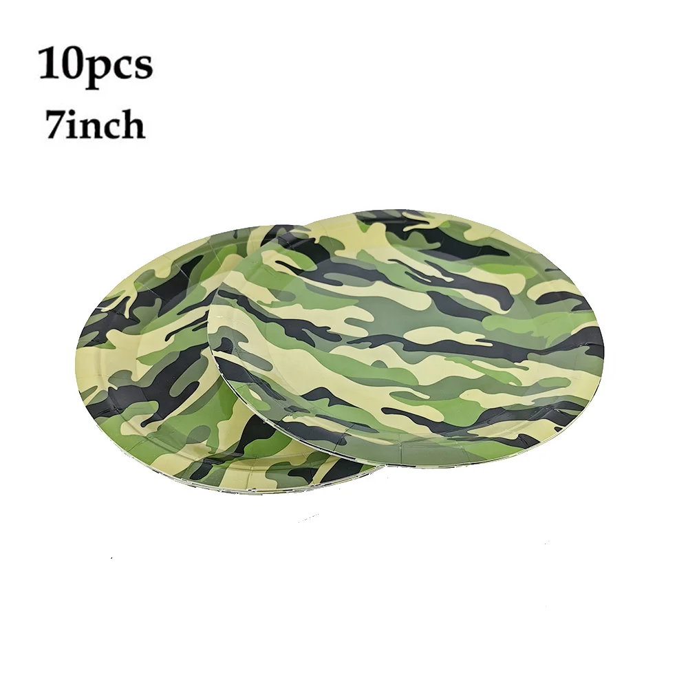 Vajilla De Fiesta Temática De Camuflaje Para Niños, Pancarta, Globo, Tema  Militar, Fiesta De Cumpleaños, Suministros, image size:1000x1000