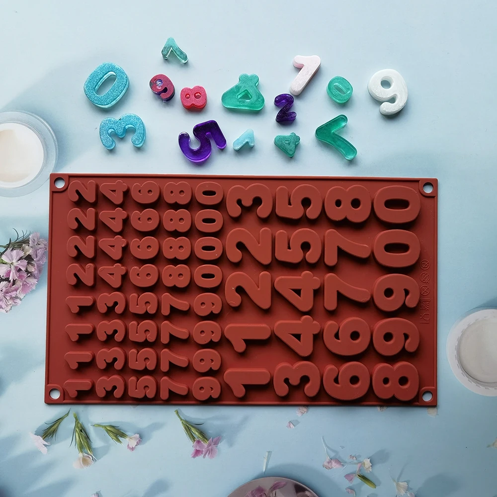 

Silicone Numbers Chocolate Mold Cookies Cold 3D Digital Shape Fondant Cake Baking Jelly Candy Pastry DIY Decorating Tools
